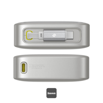 Baseus Free2Pull 10000mAh Power Bank with Built-in Retractable Type-C Cable for Laptop - 30W Fast Charging, Digital Display