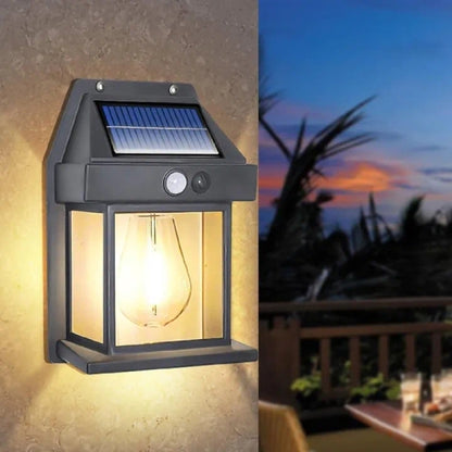 Solar Tungsten Wire Wall Light with Motion Sensor | Outdoor Waterproof Wall Lamp