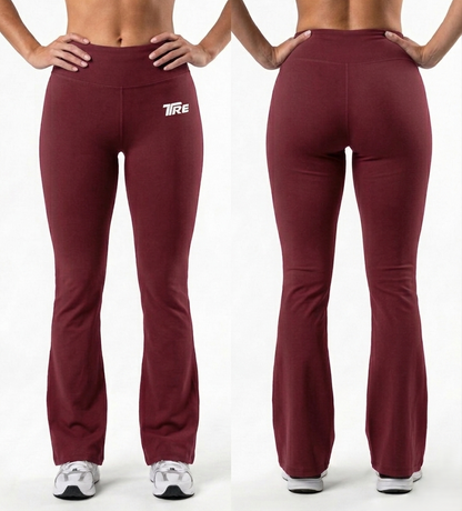 TRE Women’s 4-Way Stretch Flared Active Pants | Dry-Fit Breathable Bell Bottom Gym & Yoga Wear