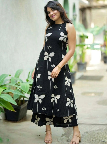 Women Floral Printed Regular Kurta with Palazzos