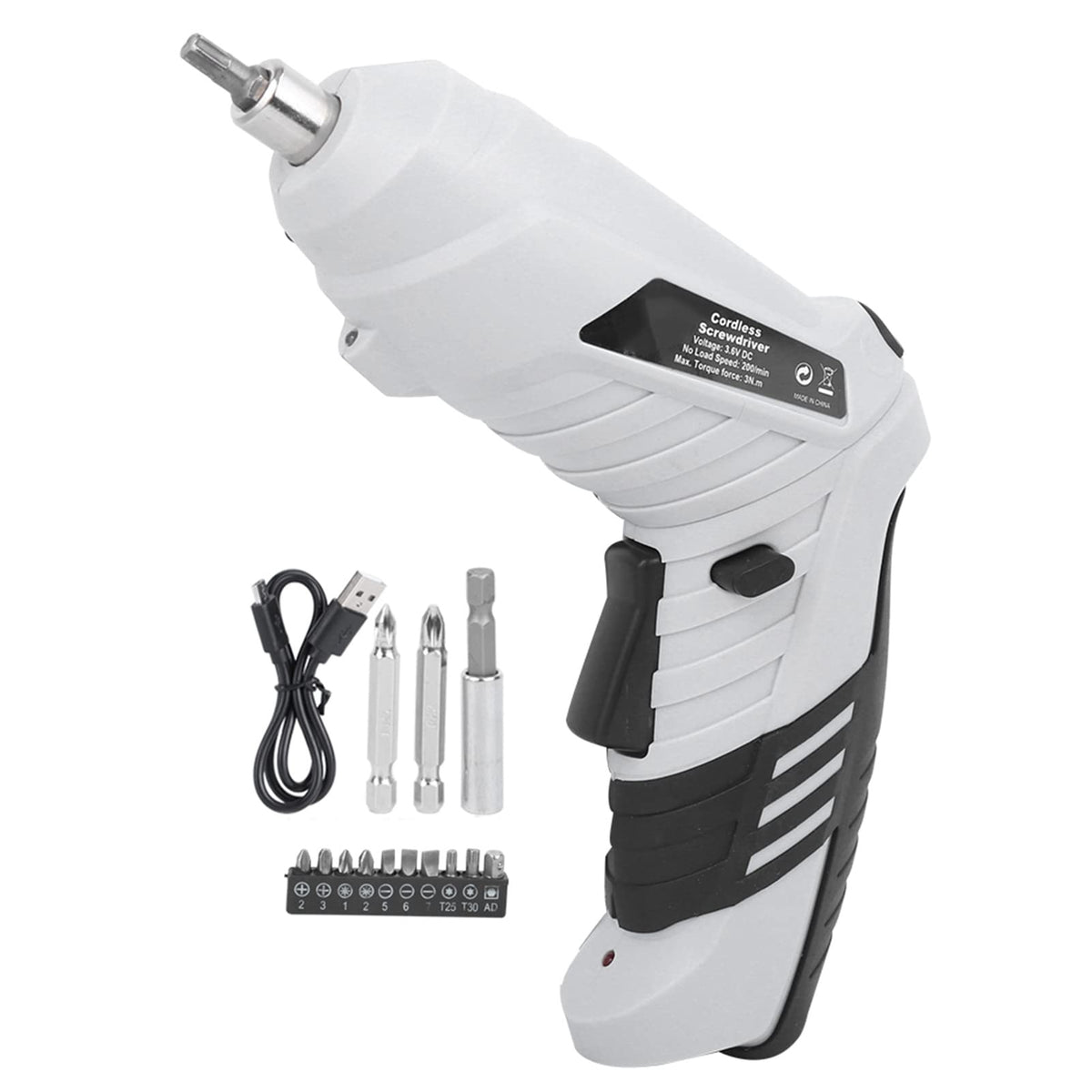 YESIDO EC34 Multifunctional Electric Screwdriver Set Rechargeable Electric Screwdriver Kit, Dual Position Handle with USB Cable, LED Light for Home Office, DIY Tools
