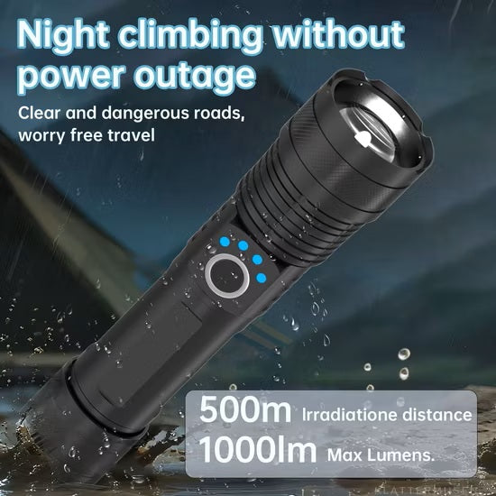 Aspor A761 LED Outdoor Strong Light Flashlight Waterproof Aluminum Alloy Rechargeable Torch