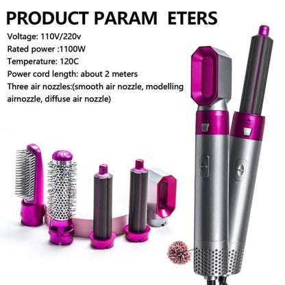 5 In 1 Hair Blower Hot Air Brush, Electric Hair Comb Rotating Hot Air Brush for All Hairstyle