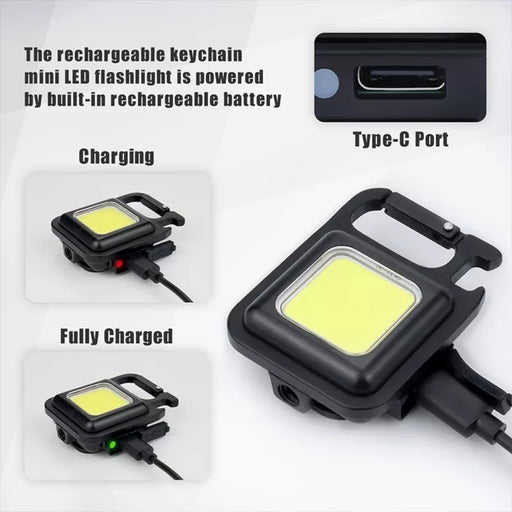 Mini USB Rechargeable XPE + COB LED Flashlight – 3 Modes