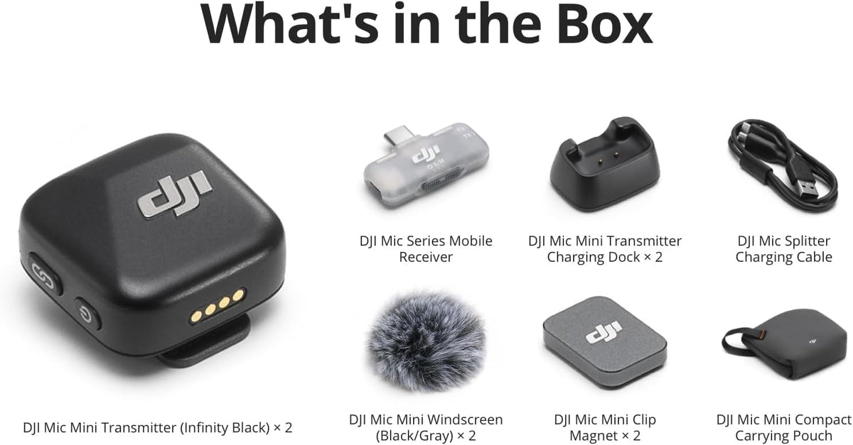 DJI Mic MINI (2 TX + 1 Mobile RX) USB-C FOR Interviews, Livestreaming, Content Creation, Office Use