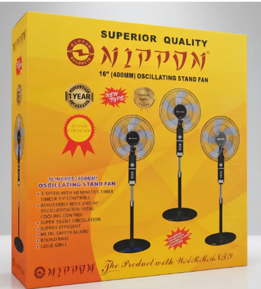 Nippon Superior Quality Stand Fan High Speed 16 Inch 5 Blade