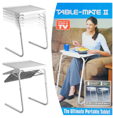 Table Mate II Adjustable Folding TV Tray: 6 Heights & 3 Angles for Dining & Study