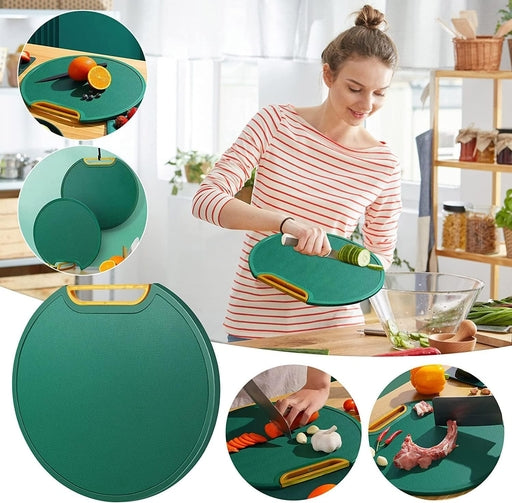 Vertical Double Sided Cutting Board, Non-Slip Plastic Cutting Board for Kitchen, Reversable Chopping