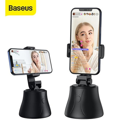 Baseus 360 Degree Rotation Following Shot Tripod Head with Phone Clamp for Smartphones, GoPro, DSLR Cameras