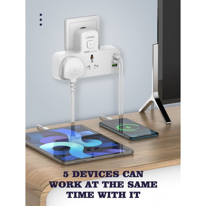 LDNIO SC2311 20W Type-C + 2 USB PD & QC3.0 Charger Extension 2 Way Power Socket with Touch Control Night Lamp