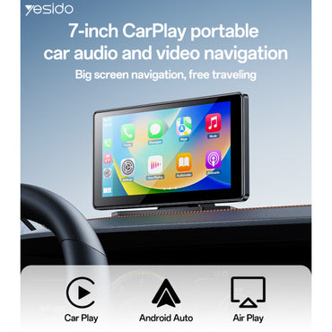 Yesido KM17 BT5.0 Built-in Microphone 7inch 60Hz HD Display Portable Car Audio And Video Navigation CarPlay
