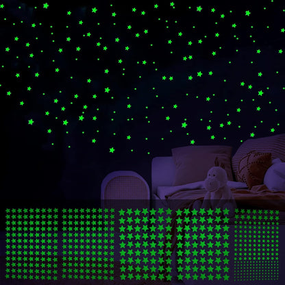 144 Pcs X 1 CM Size High Radium Star Stickers High Quality 3D Light Emitting Stars - Radium Luminous Stars Florescent Glowing in the dark Radiam Stickers