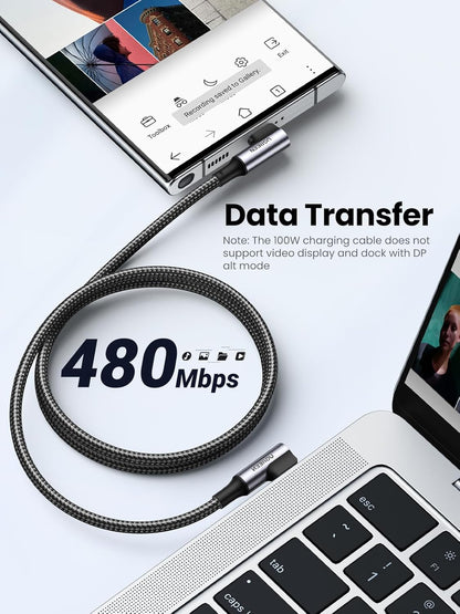 UGREEN 100W USB C to USB C Cable, 90 Degree Type C Cable -1M