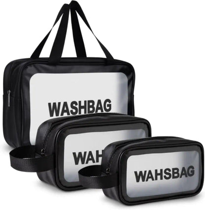Clear Toiletry Bag, Waterproof Makeup Bag PVC Zippered Cosmetic Bag –Set Of 3