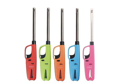 Multi-Purpose Refillable Gas Lighters Child Lock, Adjustable Flame Kitchen Stove,Candles Lighter