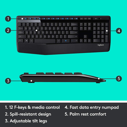MK345 COMFORT WIRELESS KEYBOARD AND MOUSE COMBO