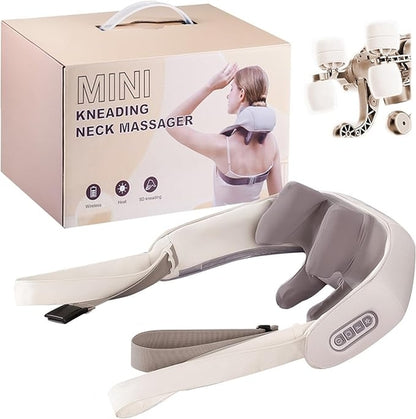Portable Wireless Mini Kneading 5D Neck Massager - on-the-Go Relief Anytime, Anywhere