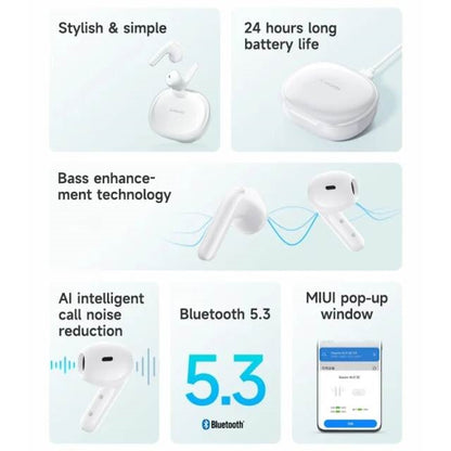 Xiaomi MI Air 3 SE TWS BT V5.3 Earphone Bass Enhancement AI Call Noise Reduction 24 Hours Battery Life Semi-in-ear Sports Earphone