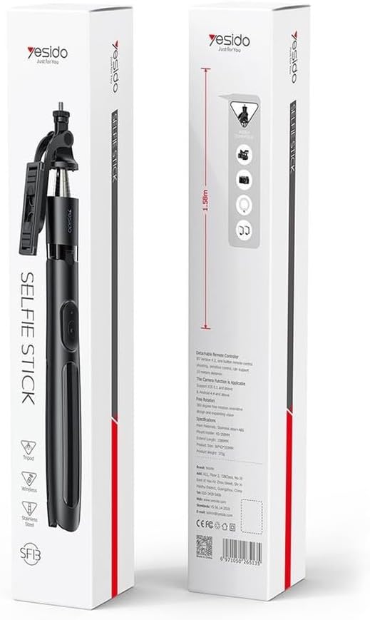 YESIDO SF13 2in1 Max 158cm Telescopic Wireless Bluetooth Selfie Stick Tripod Stand