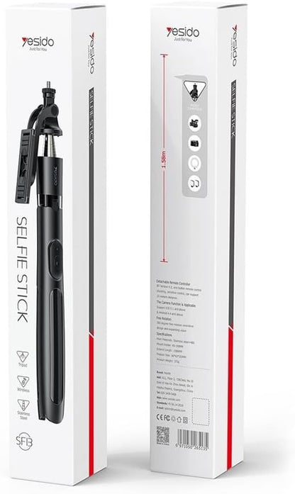YESIDO SF13 2in1 Max 158cm Telescopic Wireless Bluetooth Selfie Stick Tripod Stand