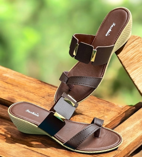 Ladies PU Heel Slippers – Trendy, Comfortable & Slip-On