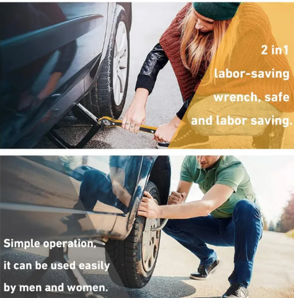 Car Repair Heavy Duty Labor-Saving Jack Ratchet Wrench Garage Tire Wheel Lug Hand Tool Lift Spanner