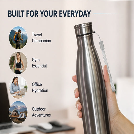 1000Ml Stainless Steel Insulated Water Bottle – Hot & Cold Sports Flask for Travel, Camping & Gym