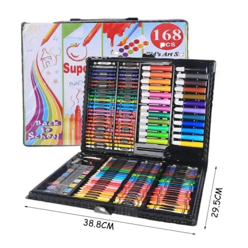 168PCS Paint Brush Set Children's Painting Stationery Watercolor Crayon Colored Pencil Art Supplies
