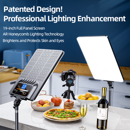 Rtako AR-GTB-P300TS 19" Professional LED Panel Light 9900LM 90W Adjustable Color Temperature: 2700K–7500K 360° Panoramic Light For Camera & Studio Lighting
