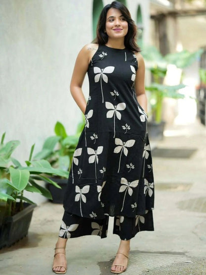 Women Floral Printed Regular Kurta with Palazzos