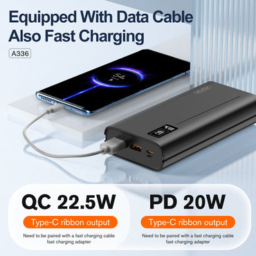 Aspor A336 Powerful 22.5W Pd QC3.0 Fast Charging Power Bank 20000mAh