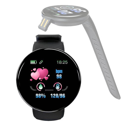 D18 Smart watch Heart Rate Monitor Men's Women's Smartwatch Round Fitness Digital Watches D18 smart Bracelet