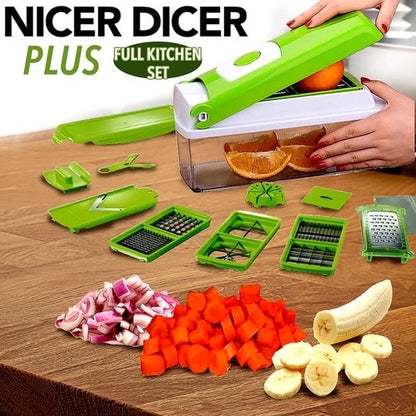 Nicer Dicer Plus 12 in 1 Multi-Function Chopper and Slicer for Vegetables, Fruits
