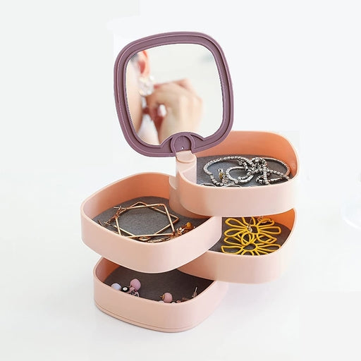 Jewelry Organizer Rotating Jewelry Case Pendant Organizer Storage Holder Boxes
