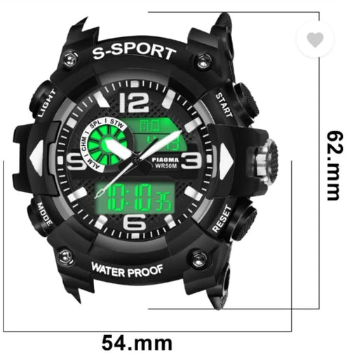 Sport Watch Waterproof S-Sport Watch 4 Colours Piaoma Dual Time
