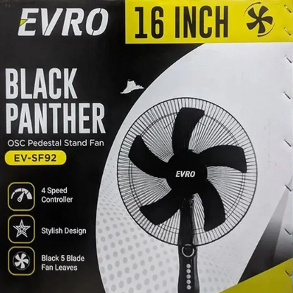 Stand Fan 16 Inch 5 Blade [12 Months Warranty for the Motor]
