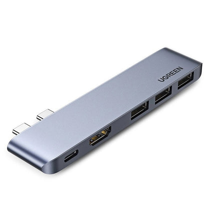 Ugreen USB-C HUB 60559 2x USB-C / USB-C PD (Thunderbolt 3, 100W, 4K 60 Hz, 10 Gbps) / HDMI 4K 30 Hz / 3x USB 3.0 for MacBook Pro / Air