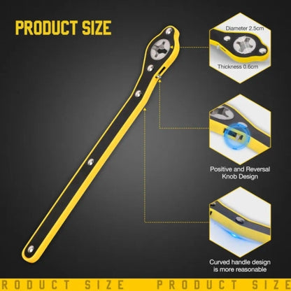 360° Swivel Car Jack Ratchet Wrench with Long Handle for Scissor Jack & Tire Change