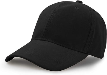 Black Caps for Men Women Sports Sun Caps with Adjustable Strap Plain Black Caps for Adults