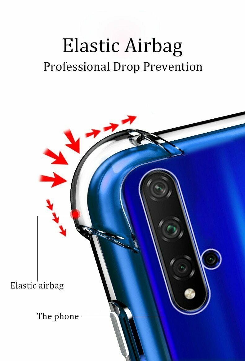 Transparent Airbag Shock Proof Cover For Huawei Nova 5T / Honor 20 Shock Resistant Case Cover
