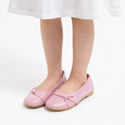 Girls Patent Bow Flat Shoes