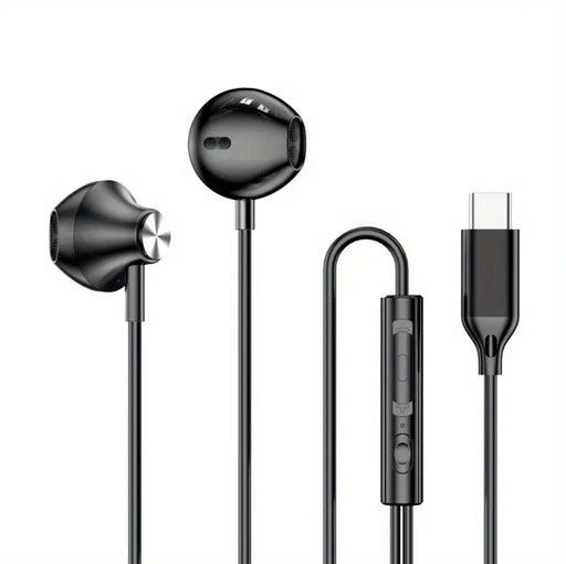 HiFi Wired in-Ear Headphones with Volume Control, USB Type C & 3.5Mm Connectivity, Condenser Mic