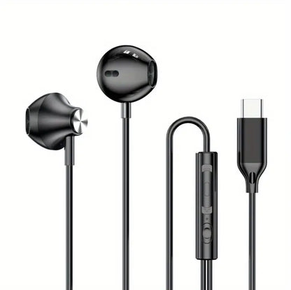 HiFi Wired in-Ear Headphones with Volume Control, USB Type C & 3.5Mm Connectivity, Condenser Mic