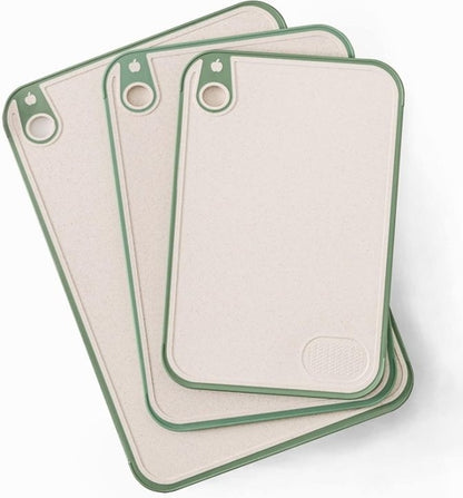 Cutting Board for Kitchen,Wheat Straw Cutting Board Set of 3,Easy Grip Handle,Thick Chopping Board