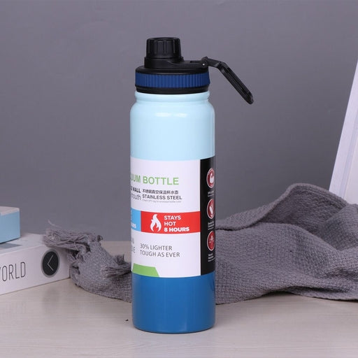 Double Wall Insulated Stainless Steel Fitness Sports Bottle 1000Ml (Random Colours)