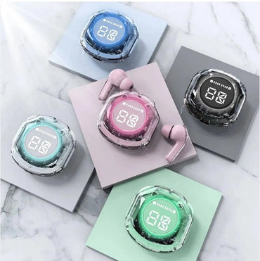 Ultrapods Pro HK6: Transparent Bluetooth 5.3 Earbuds with LED Display & Touch Control
