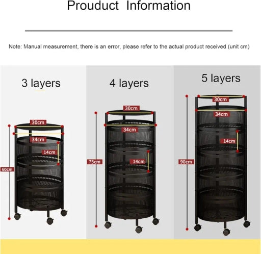 Round Layered Shelf Storage Rack Kitchen