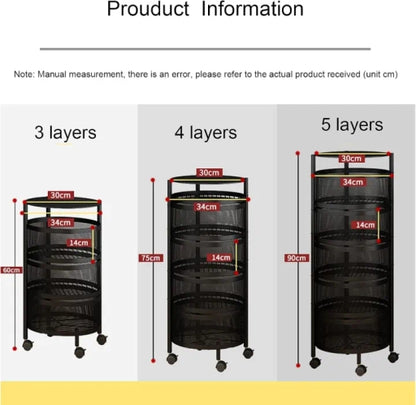 Round Layered Shelf Storage Rack Kitchen