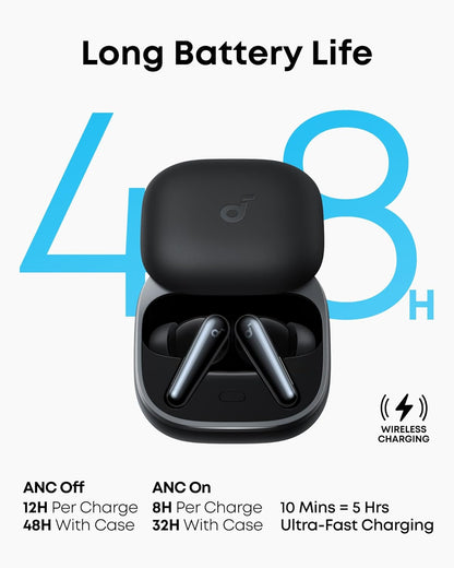 Anker Soundcore Liberty 5 , Noise-Cancelling Wireless Earbuds, 2x Stronger Voice Reduction, Real-Time Adaptive Noise Cancellation, Fast Charging, Dolby Audio, 6-Mic AI Clear Calls, Long Battery Life