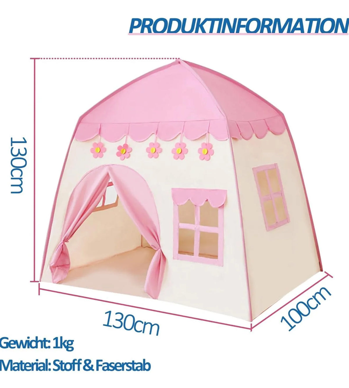 Portable Children's Folding Play Tent | Cute Wigwam & Princess Castle Decor